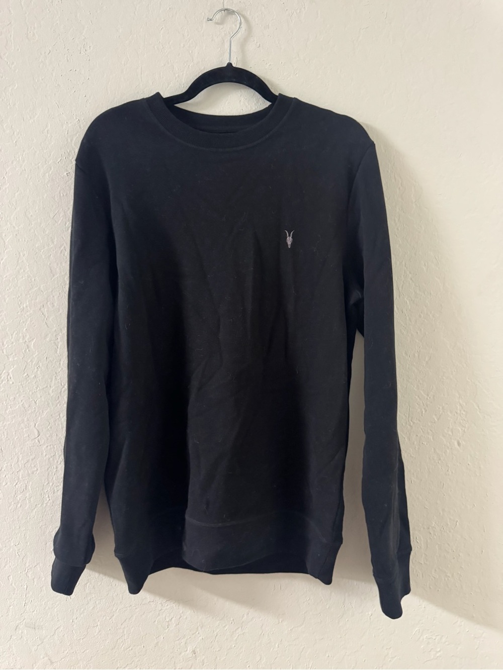 AllSaints Men’s Black Ramskull Crewneck Sweatshirt Size S